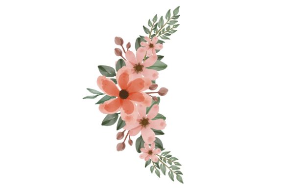 Arrangement of Orange Floral Watercolor: A Versatile and Vibrant Design Asset