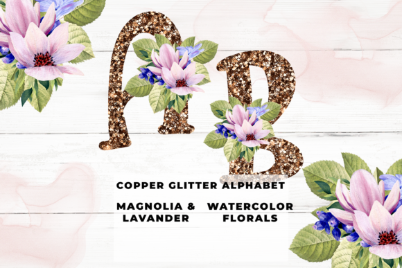Copper Glitter Floral Alphabet: A Versatile Design Tool