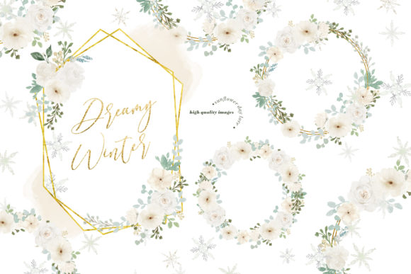 Dreamy Winter White Floral Clipart: A Versatile Digital Asset