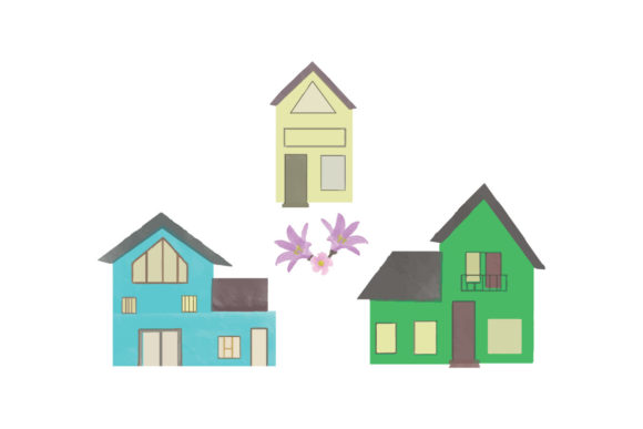Embrace the Charm of Watercolor Cute Style Floral House Set for Your Creative Projects
