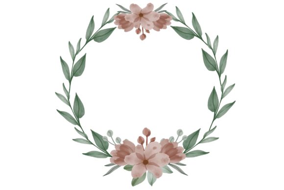 Enhance Your Designs with Circle Frame Brown Floral