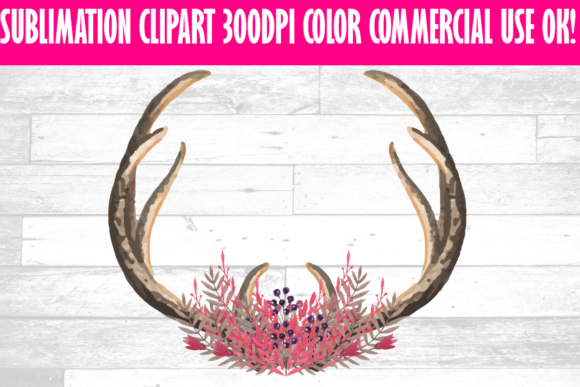 Floral Deer Antlers Clipart Flowers: A Versatile Design Element for Your Creative Projects