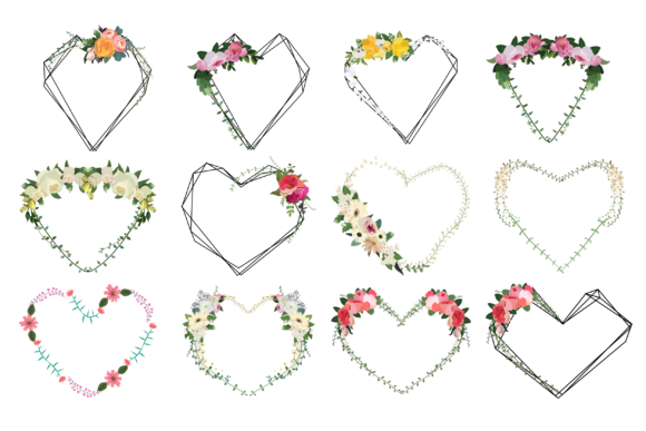 Geometric Frame with Floral: A Versatile Design Element for Creative Projects