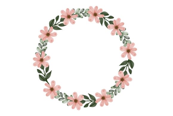 Peach Floral Wreath for Elegant Wedding Cards