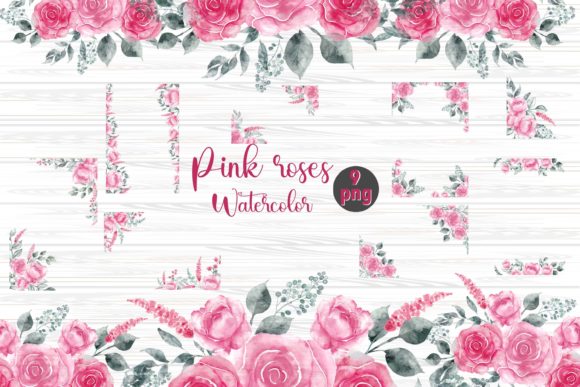 Pink Roses Frame Watercolor Floral Frame: A Delicate and Elegant Design Choice