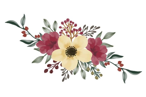 Red and Yellow Watercolor Floral Frame: A Versatile Artistic Element