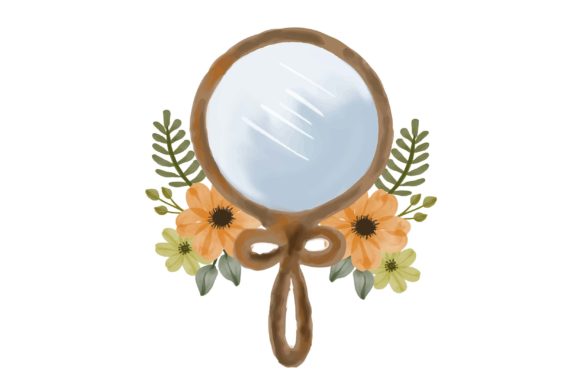 The Artful Echo: Why the Illustration of Mirror with Floral Resonates