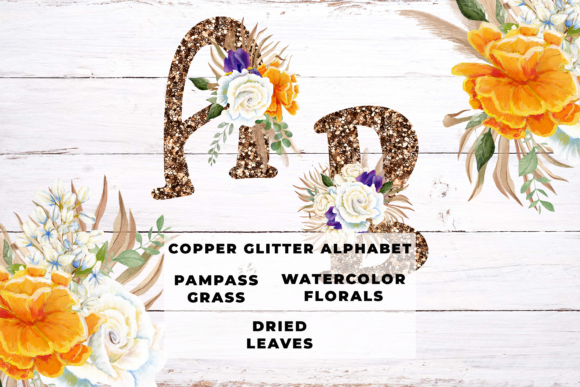 The Craft and Commerce of Copper Glitter Boho Floral Alphabets