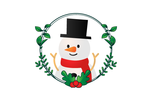 The Snowman in Christmas Floral Frame: A Versatile Holiday Asset
