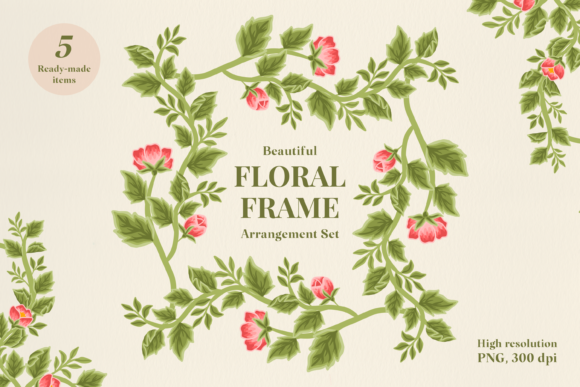 Unlocking Creativity with a Vintage Floral Bud Leaf Branch Frame Set