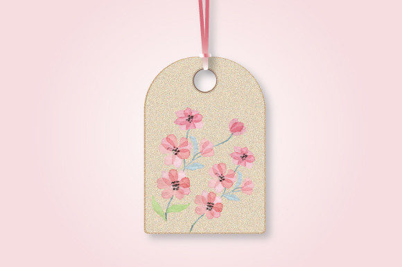 Watercolor Floral 3D Layer Gift Tag 549: An Extraordinary Design Asset
