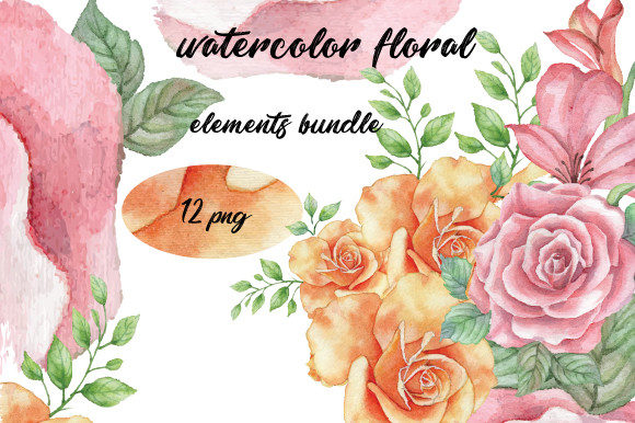 Watercolor Floral Elements Bundle, 601: A Strategic Asset for Modern Creators